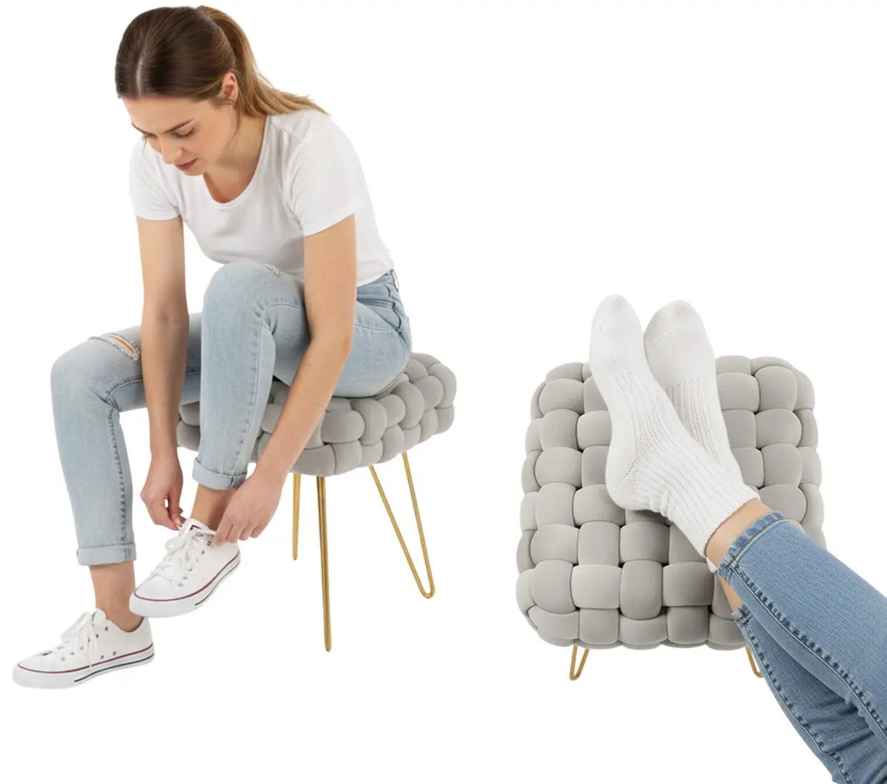 Bancheta Akord Dotty 38cm (Light Grey)