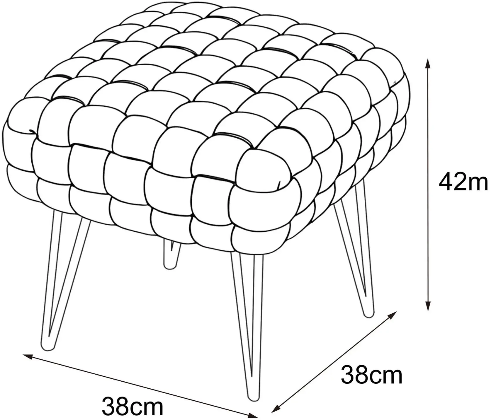 Bancheta Akord Dotty 38cm (Light Grey)