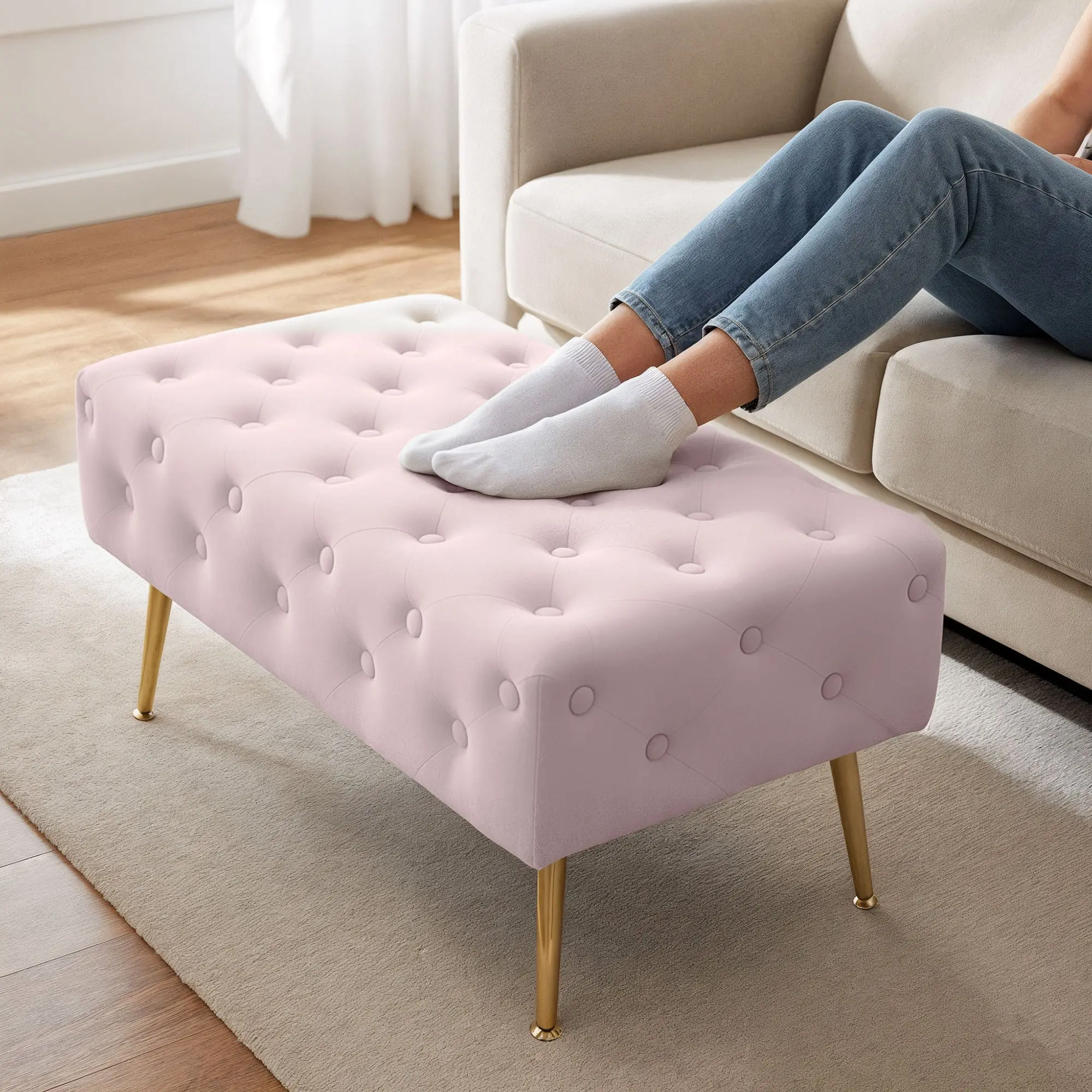 Bancheta Akord Madrid 80cm (Powder Pink)