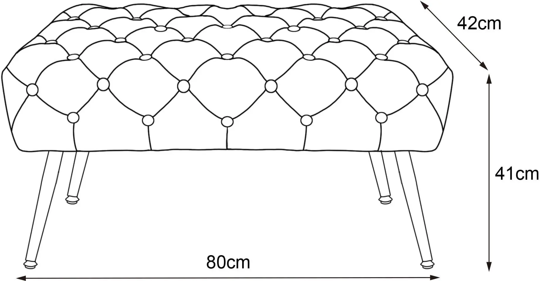 Bancheta Akord Madrid 80cm (Powder Pink)