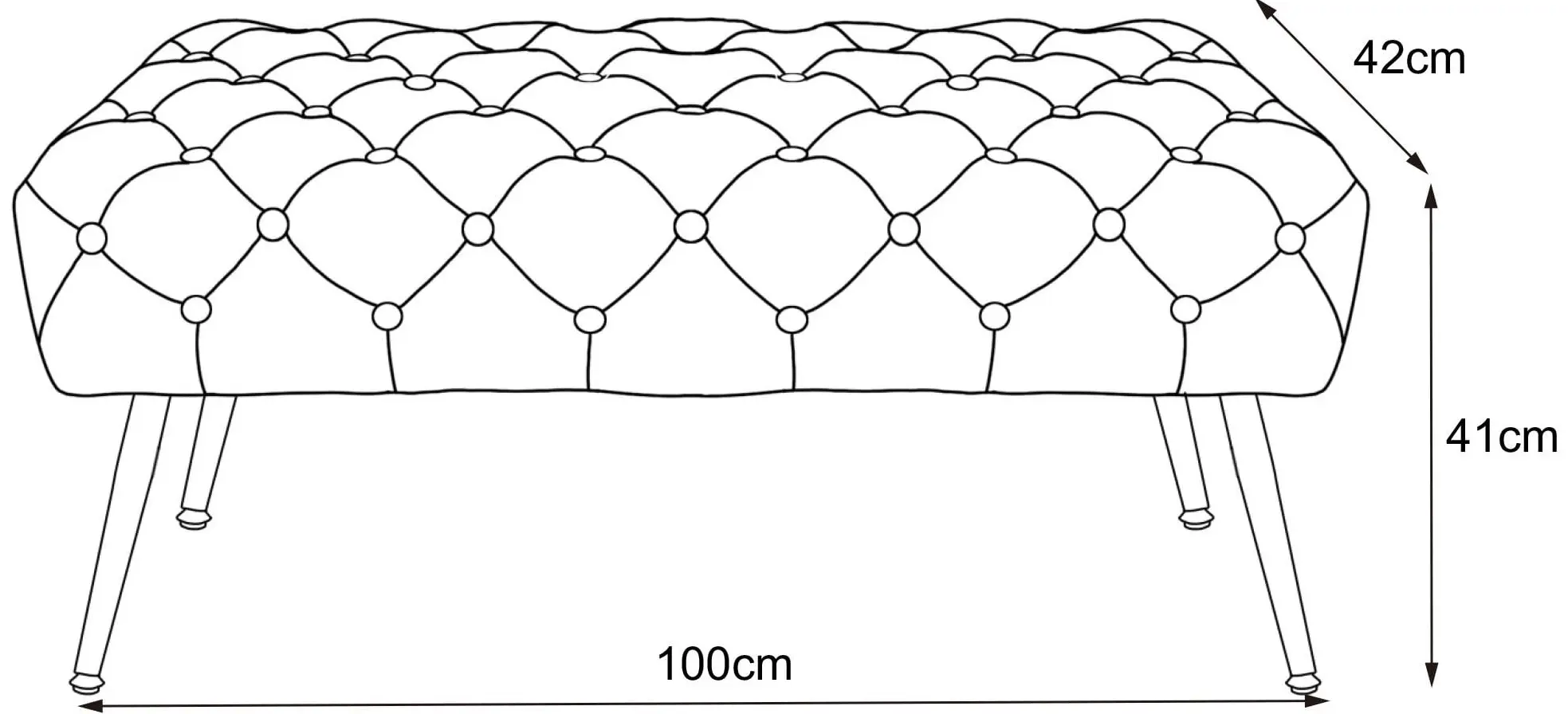 Bancheta Akord Monaco 100cm (Bottle Green)