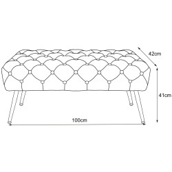 Bancheta Akord Monaco 100cm (Graphite) Thumb
