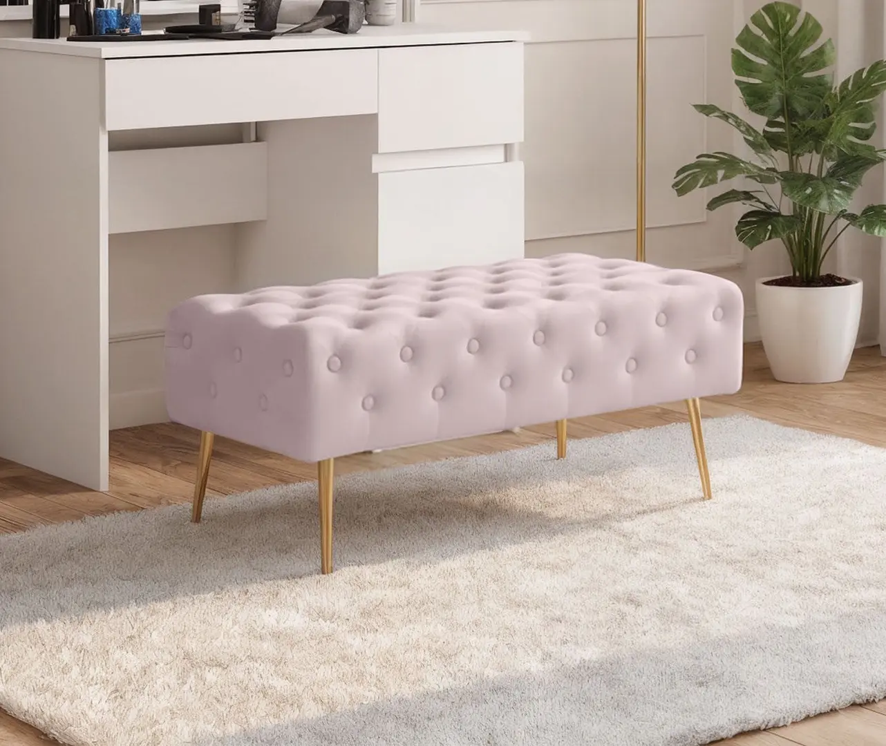 Bancheta Akord Monaco 100cm (Powder Pink)