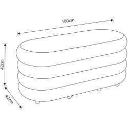 Bancheta Akord Puffo 100cm (Brown) Thumb