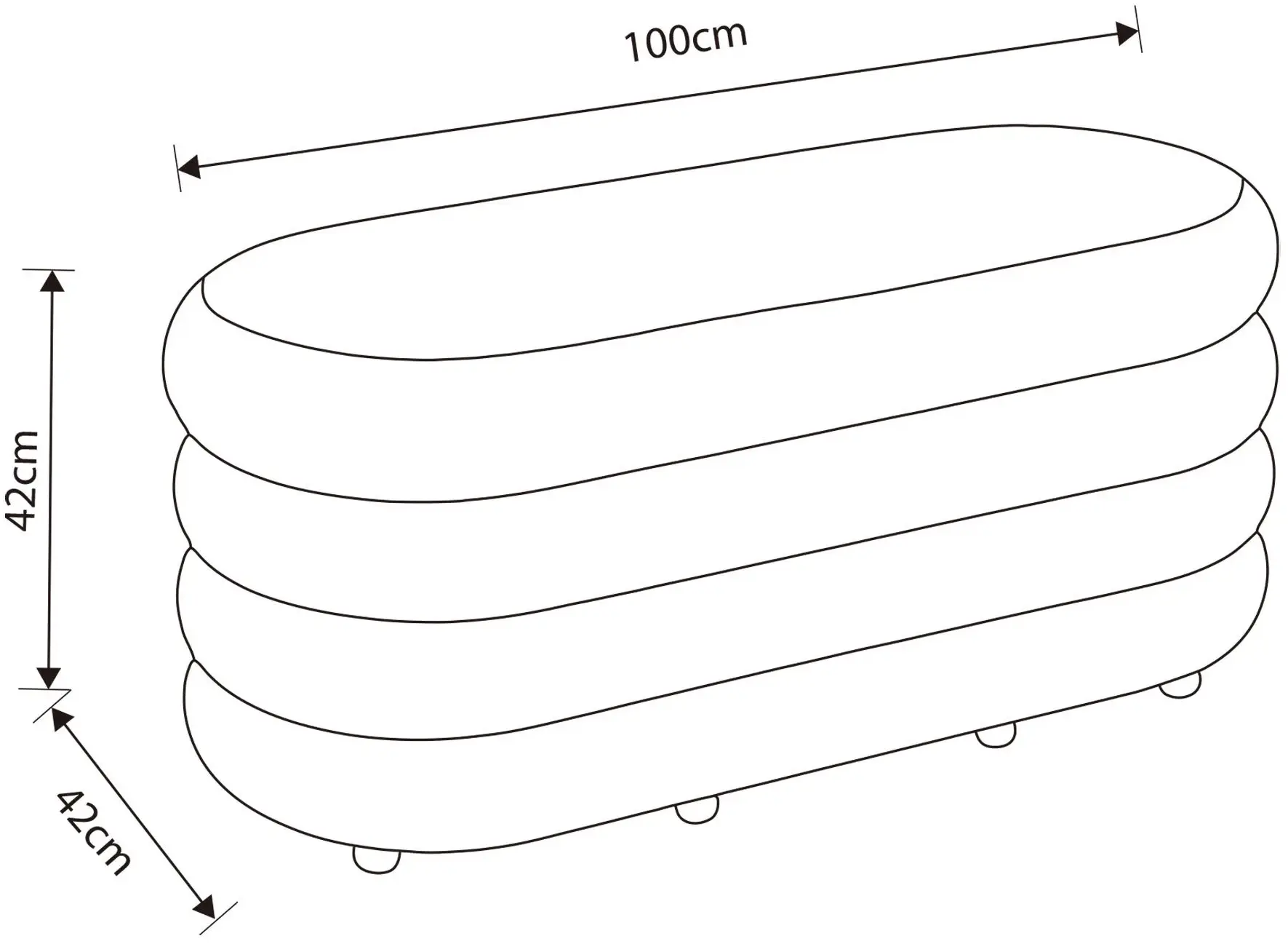 Bancheta Akord Puffo 100cm (Brown)