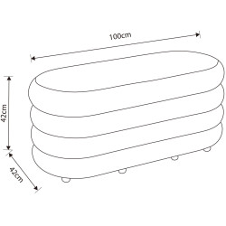 Bancheta Akord Puffo 100cm (Cream) Thumb