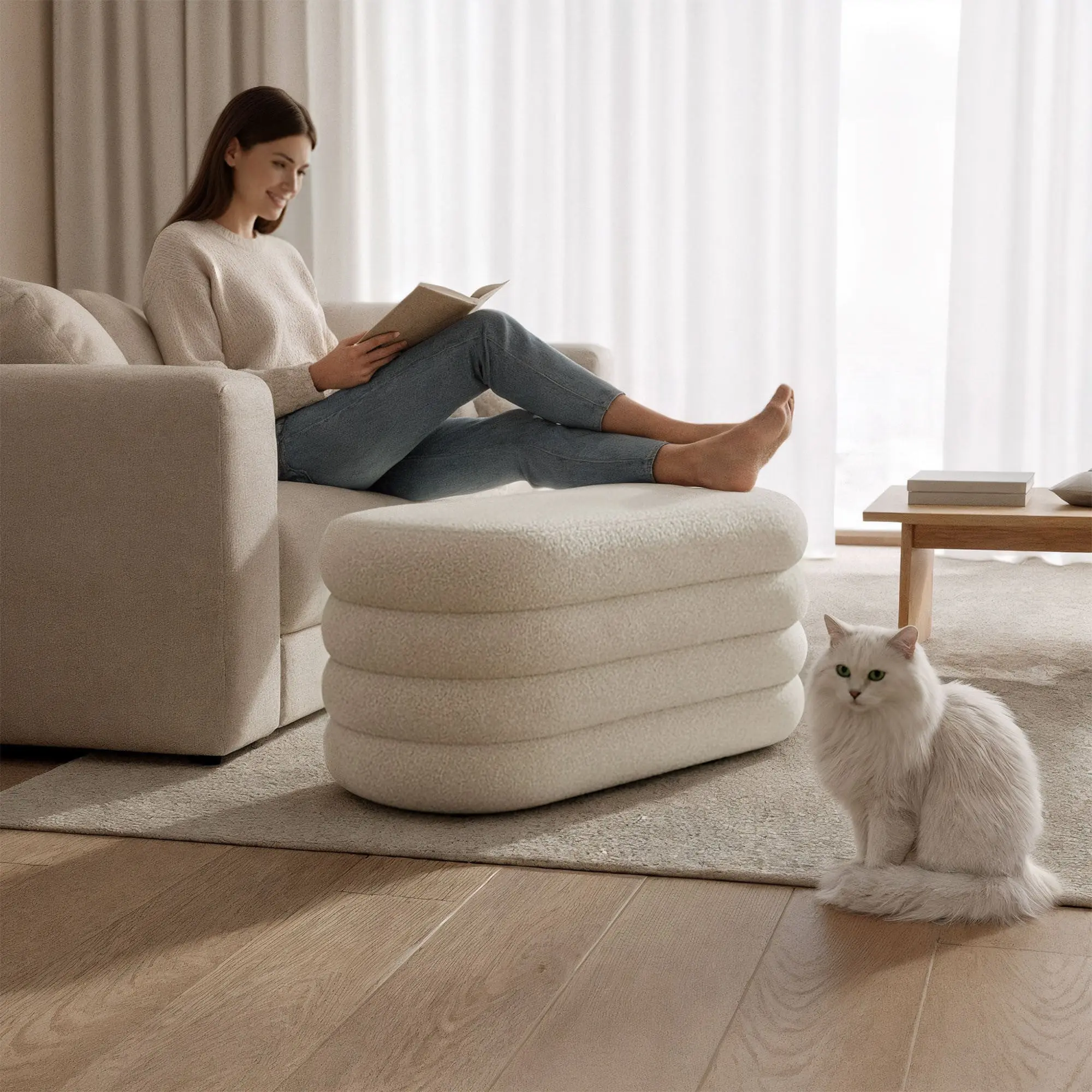 Bancheta Akord Puffo 100cm (Misty White)