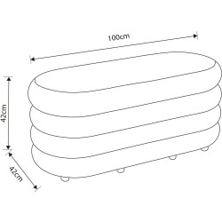 Bancheta Akord Puffo 100cm (Misty White) Thumb