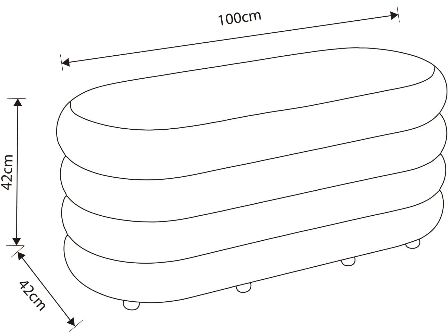 Bancheta Akord Puffo 100cm (Misty White)