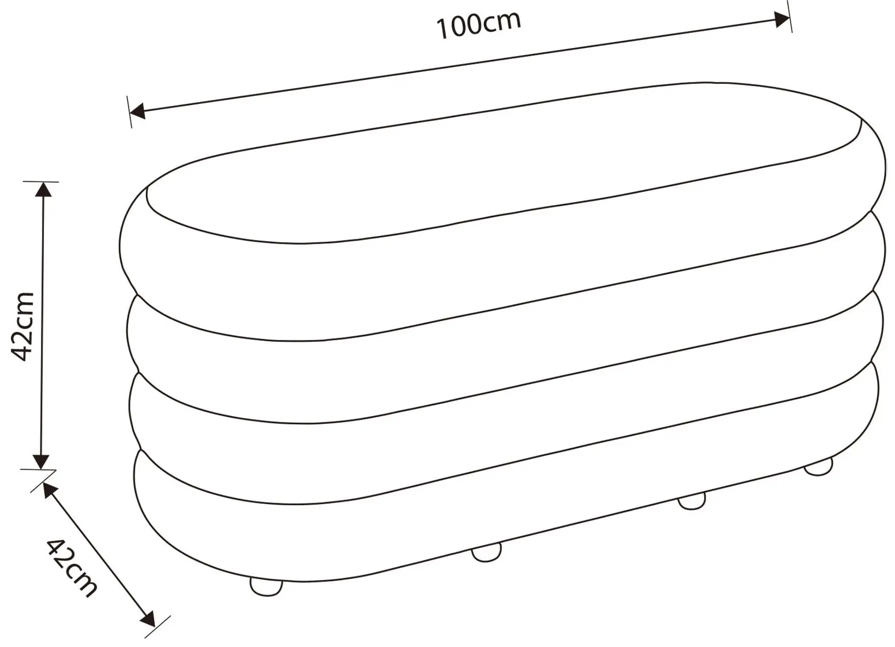Bancheta Akord Puffo 100cm (Mocha)