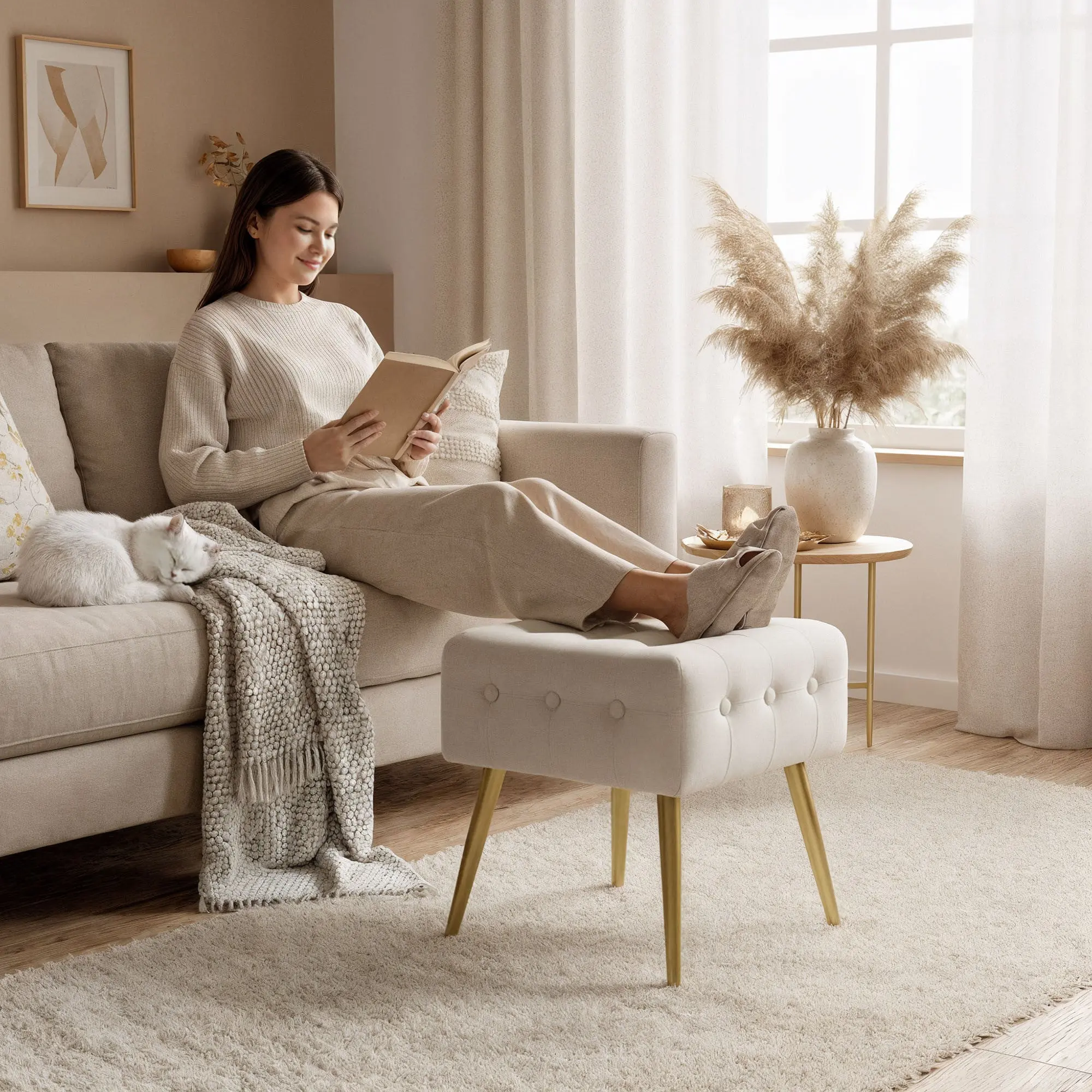 Банкетка Akord Quadra 40см (Beige)