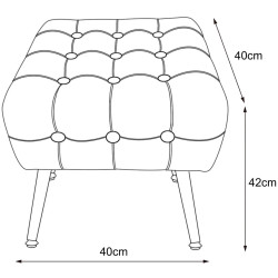 Bancheta Akord Quadra 40cm (Graphite) Thumb