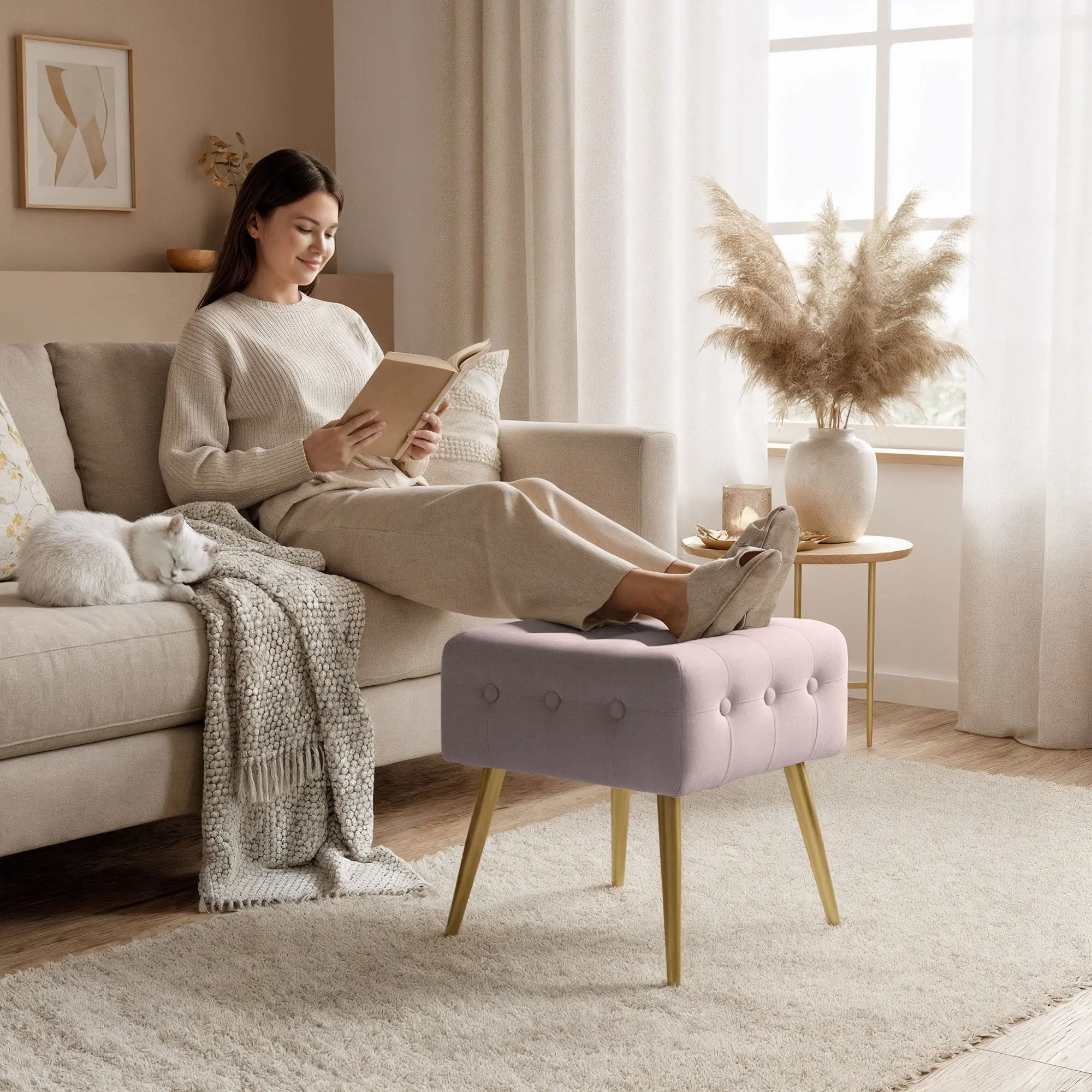 Bancheta Akord Quadra 40cm (Powder Pink)