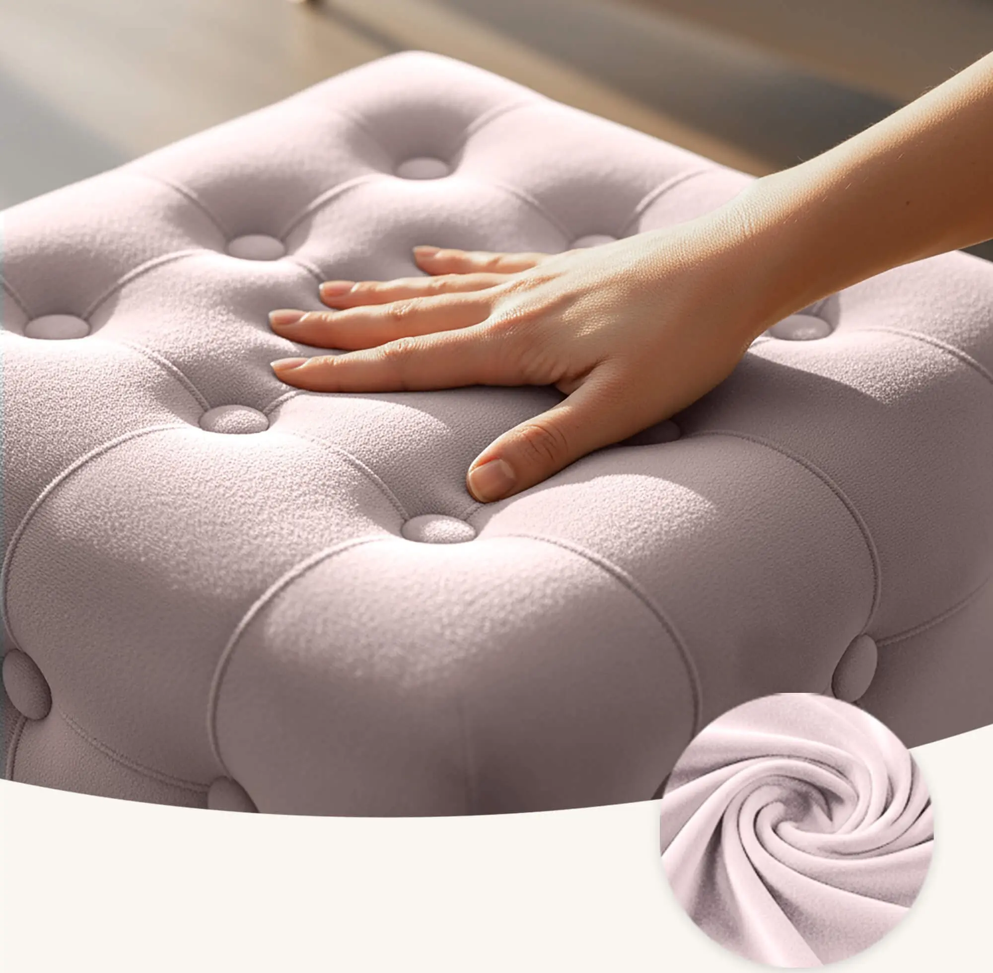 Bancheta Akord Quadra 40cm (Powder Pink)