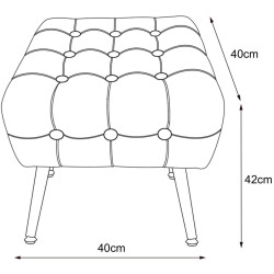 Bancheta Akord Quadra 40cm (Powder Pink) Thumb