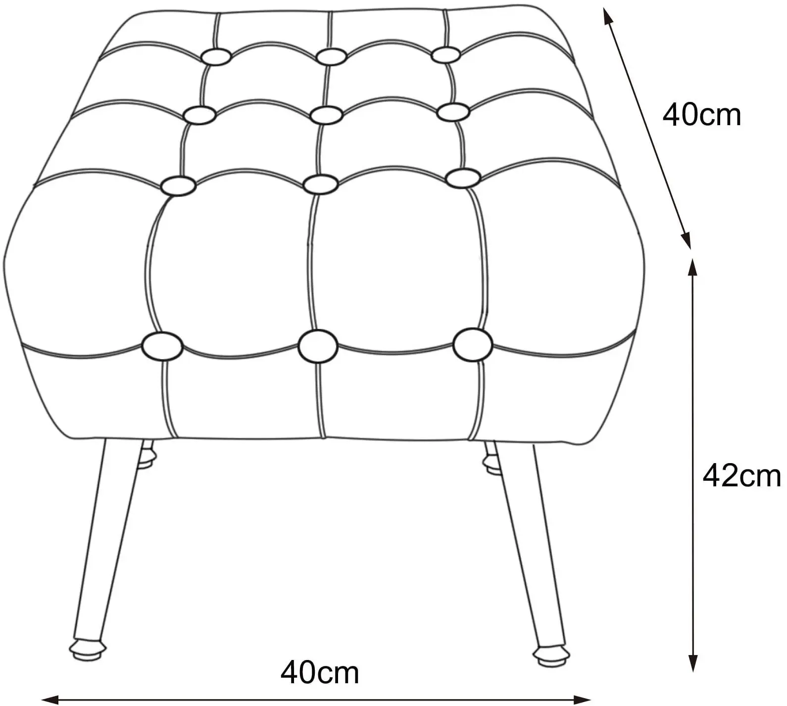 Bancheta Akord Quadra 40cm (Powder Pink)