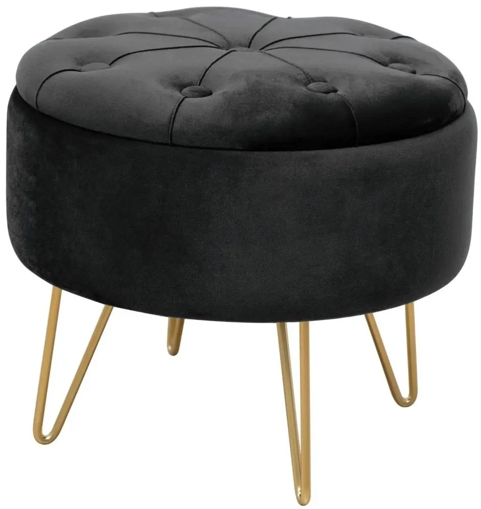 Puf Akord Caro (Gold/Black)