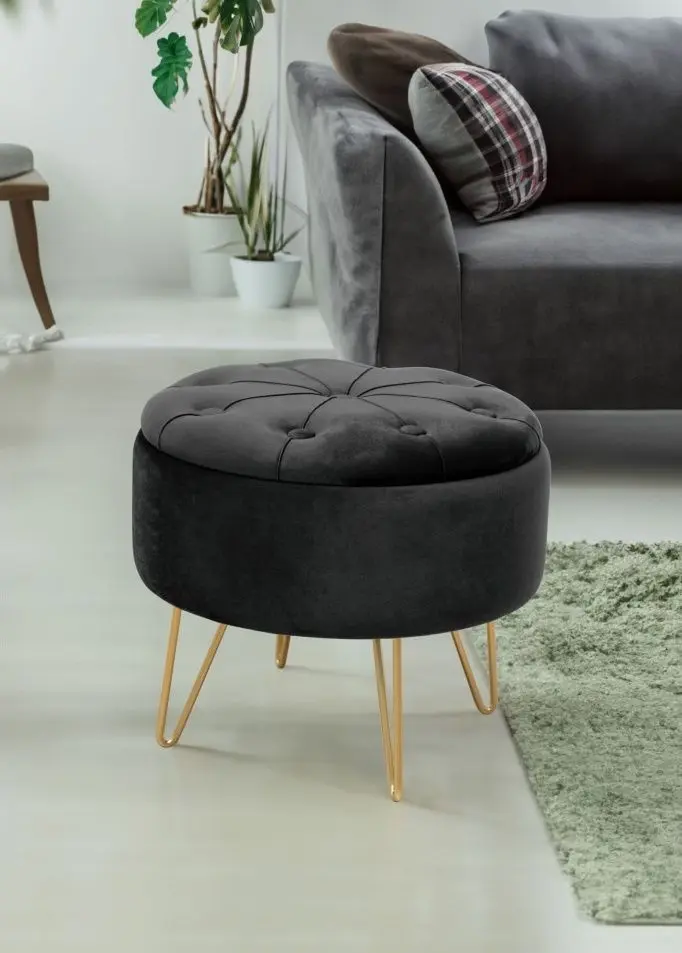 Puf Akord Caro (Gold/Black)