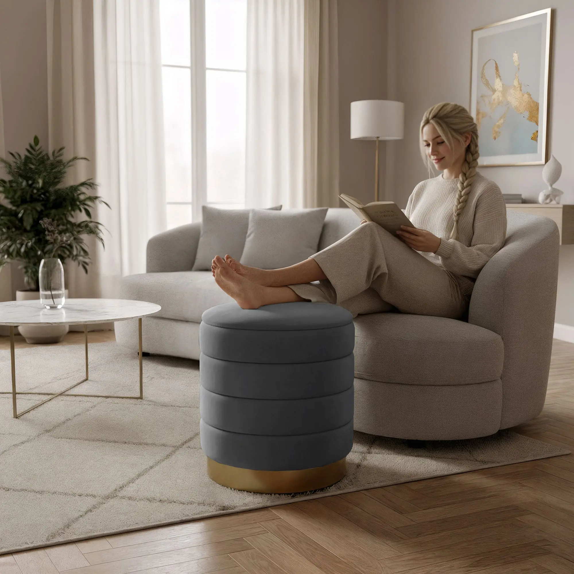 Puf Akord Luna 40cm (Graphite)