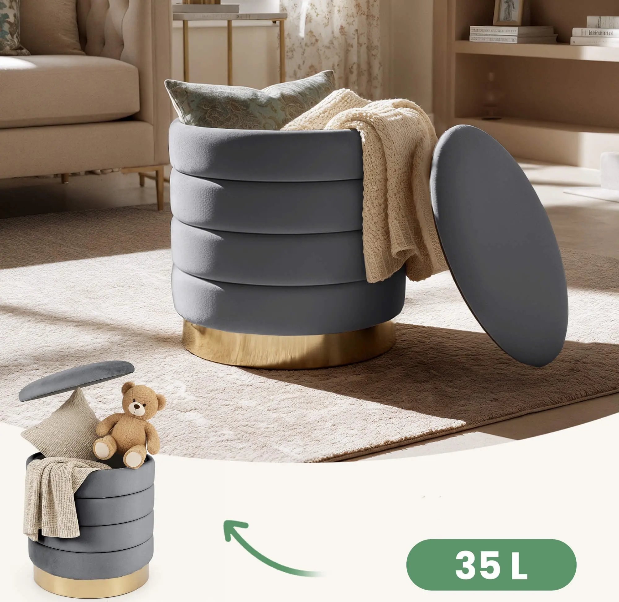 Puf Akord Luna 40cm (Graphite)