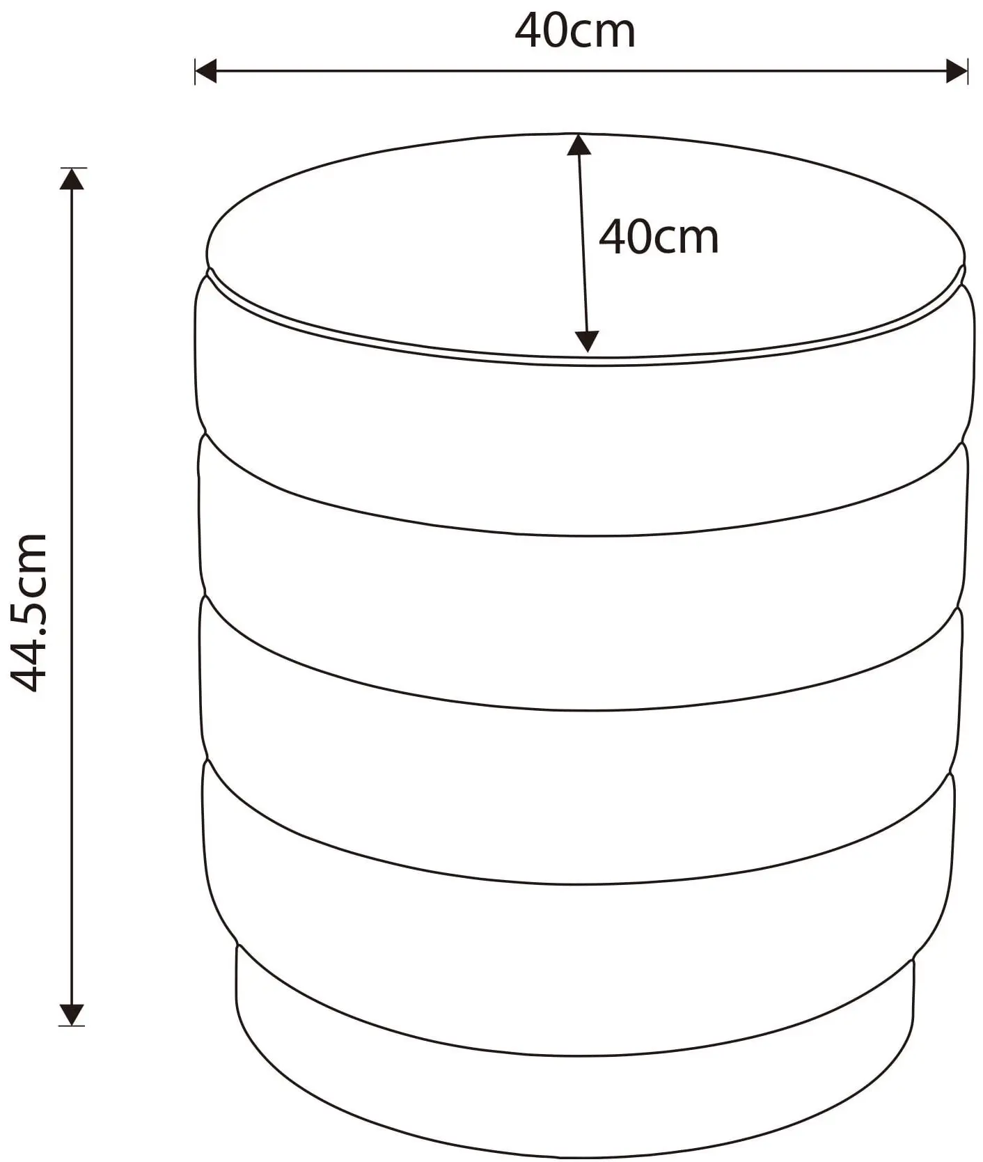 Puf Akord Luna 40cm (Graphite)