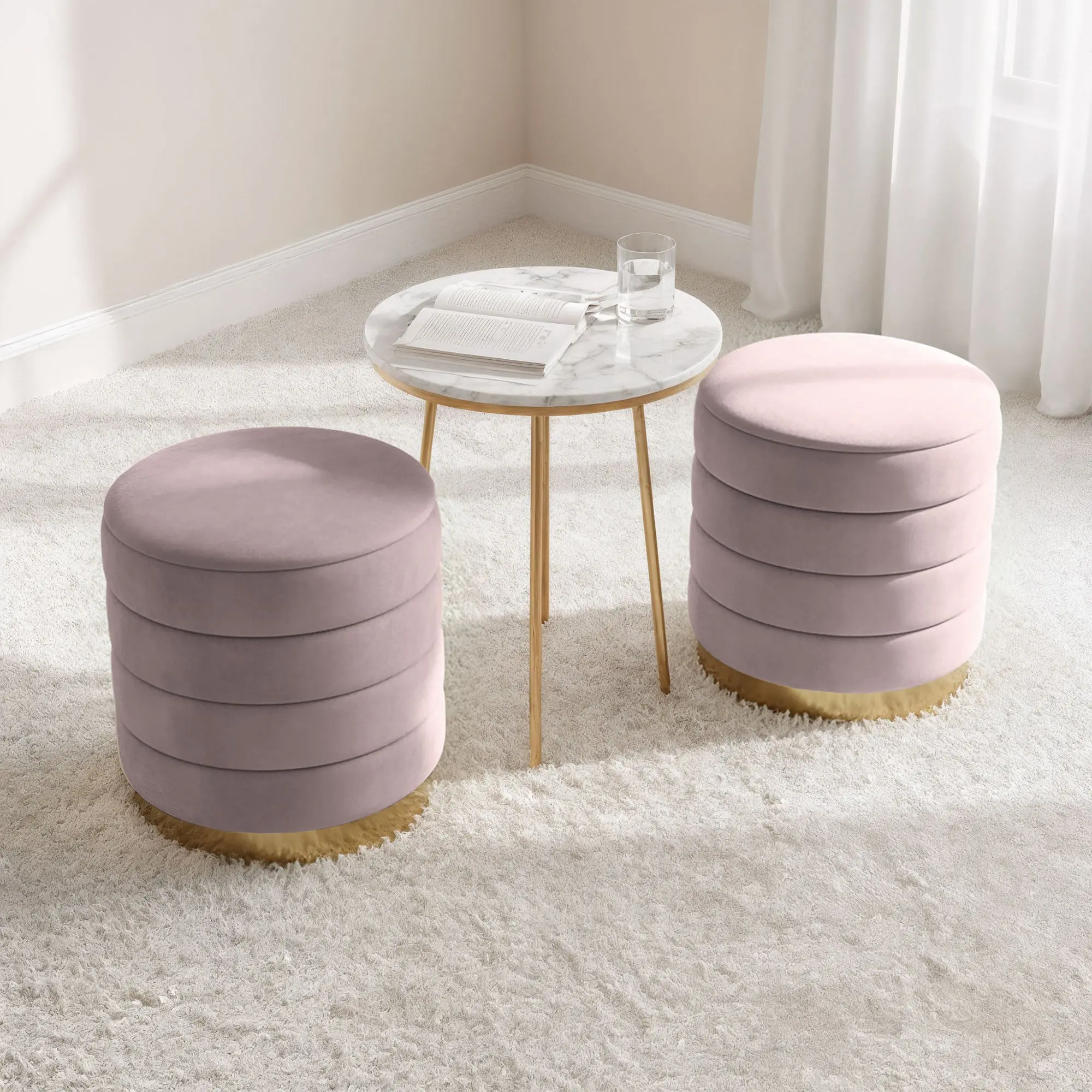 Puf Akord Luna 40cm (Muted Pink)