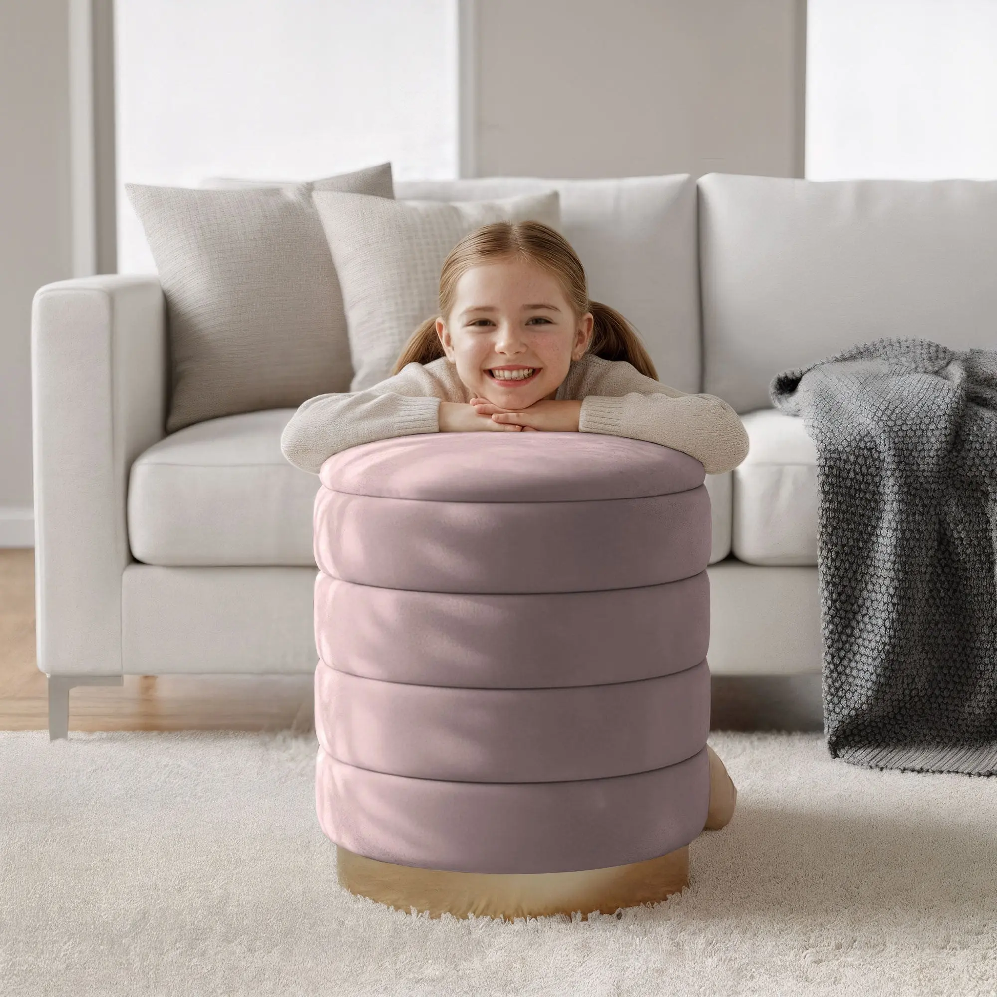 Puf Akord Luna 40cm (Muted Pink)