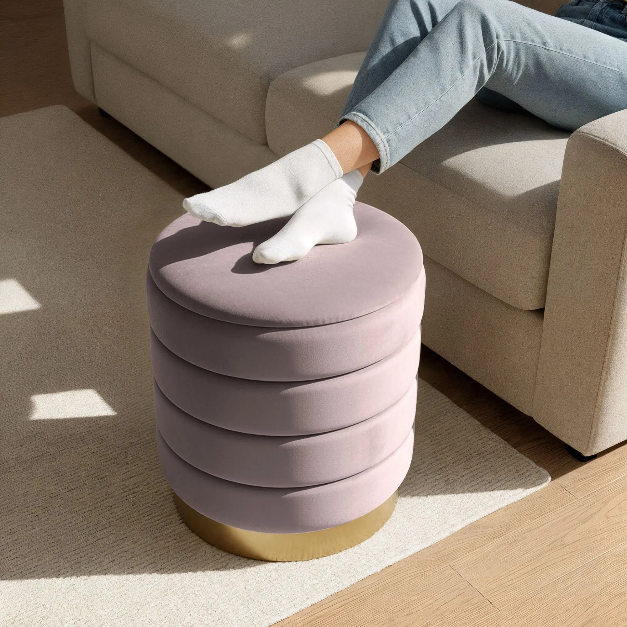 Puf Akord Luna 40cm (Muted Pink)