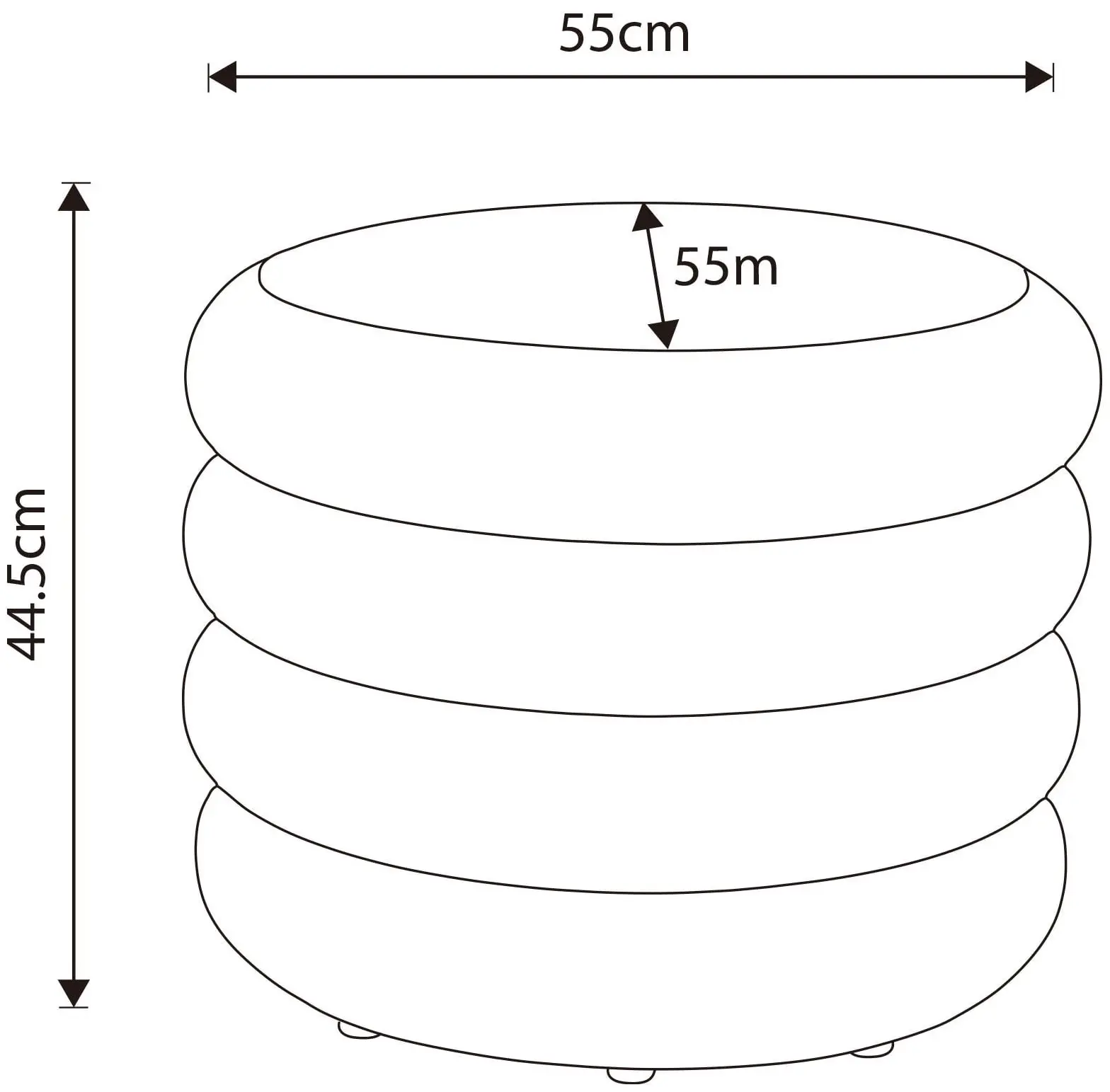 Puf Akord Mollis 55cm (Brown)