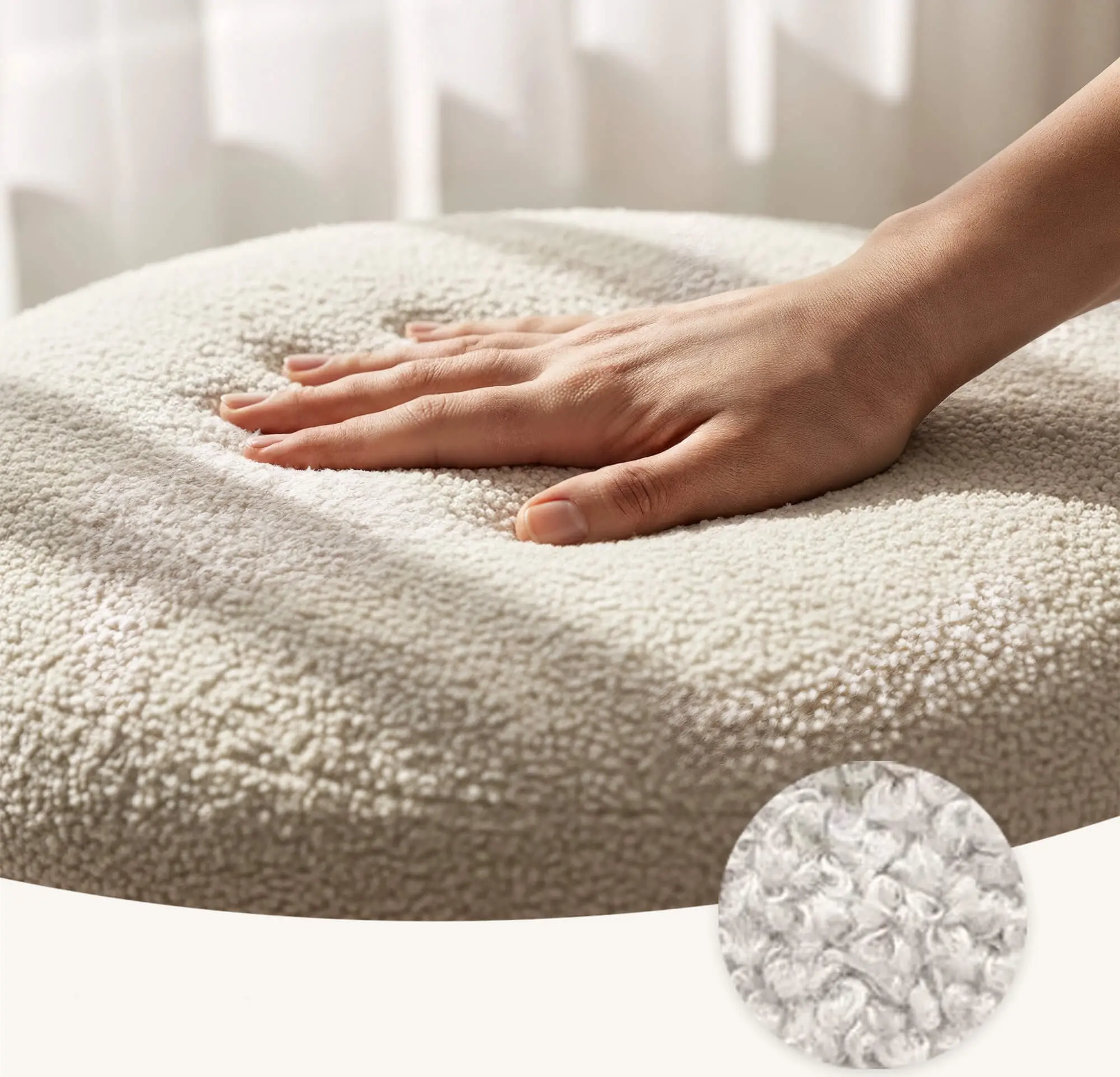 Puf Akord Mollis 55cm (Misty White)