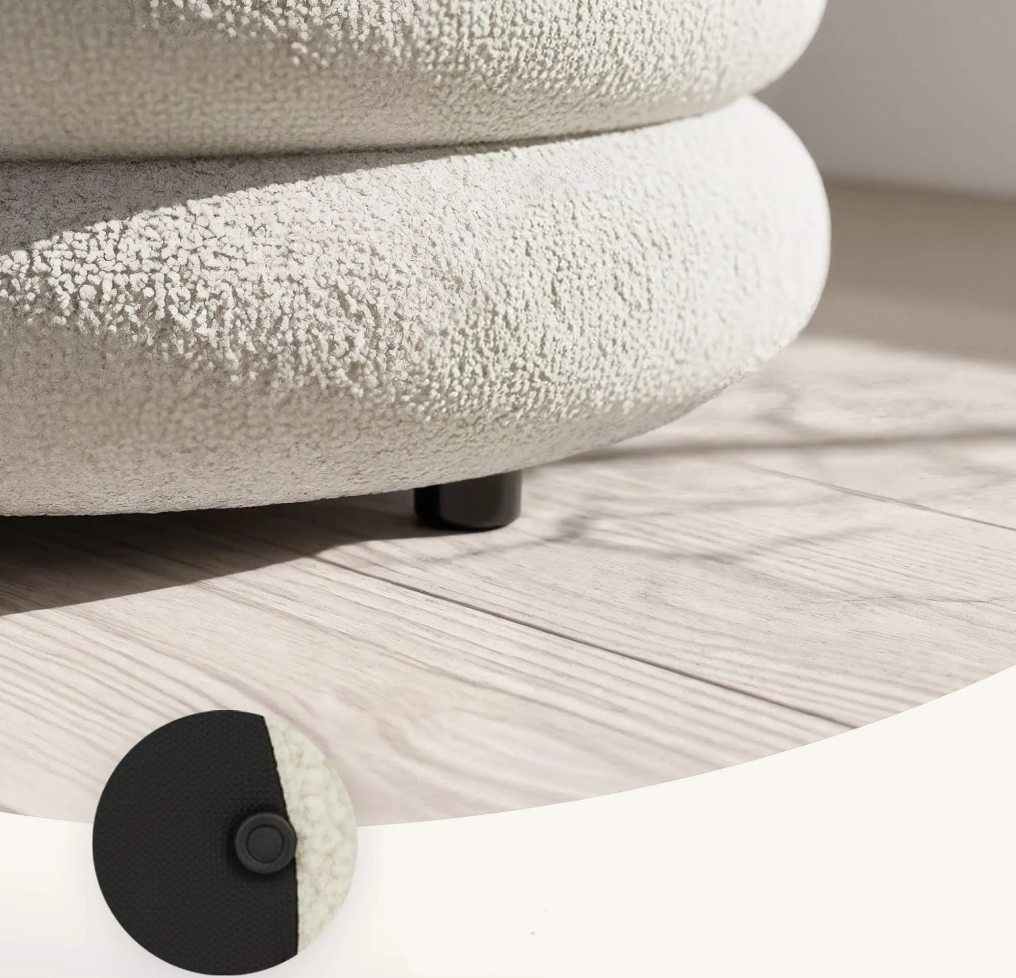 Puf Akord Mollis 55cm (Misty White)