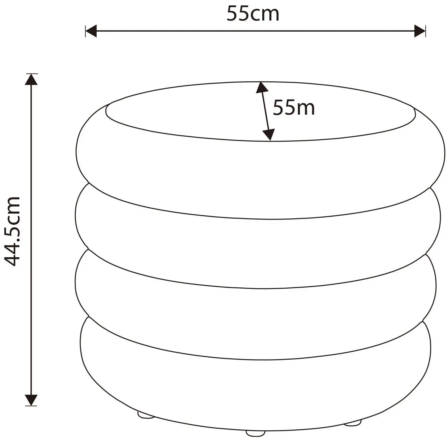 Puf Akord Mollis 55cm (Mocha)