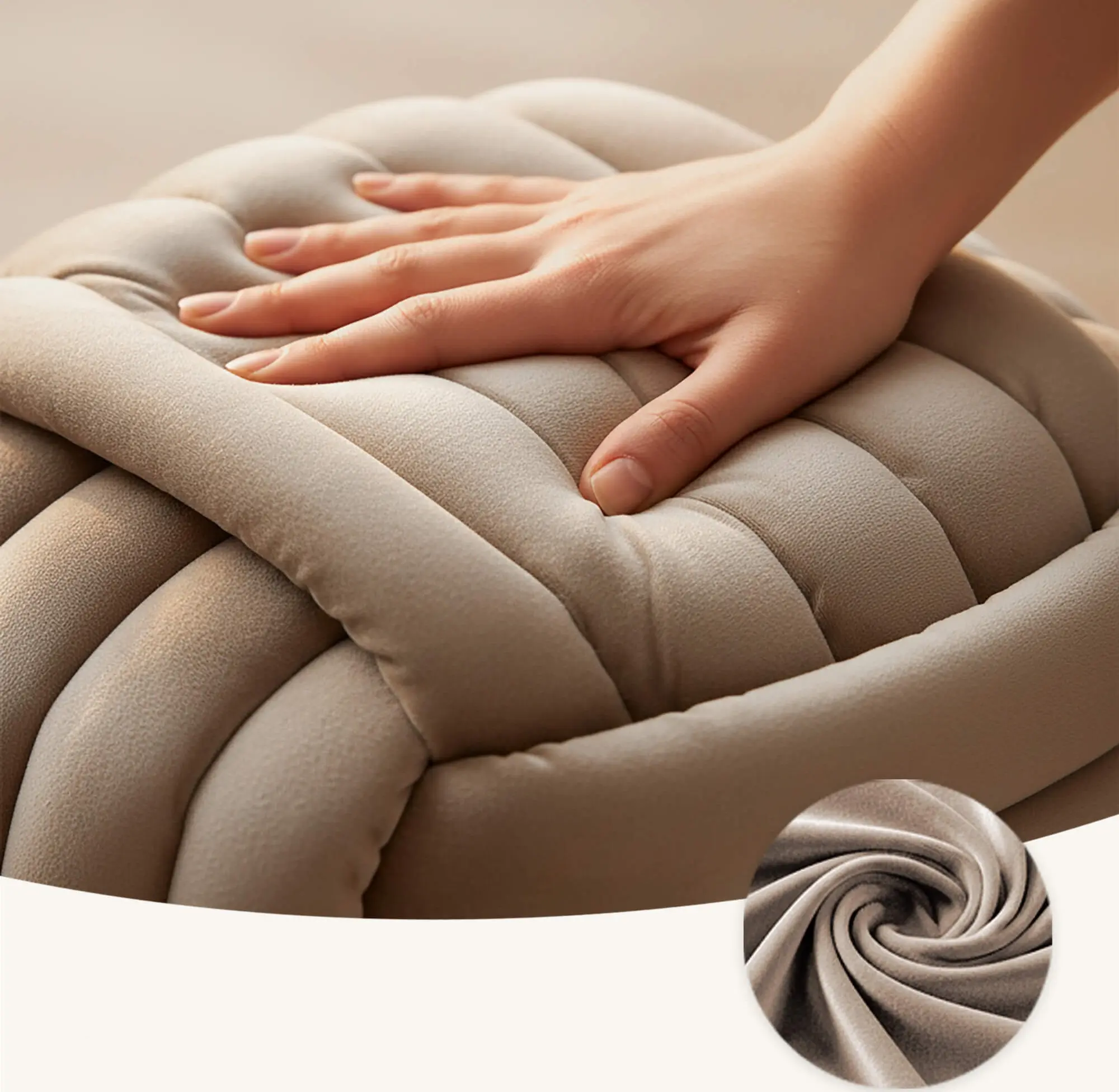 Пуф Akord Nilo 53см (Muted Beige)