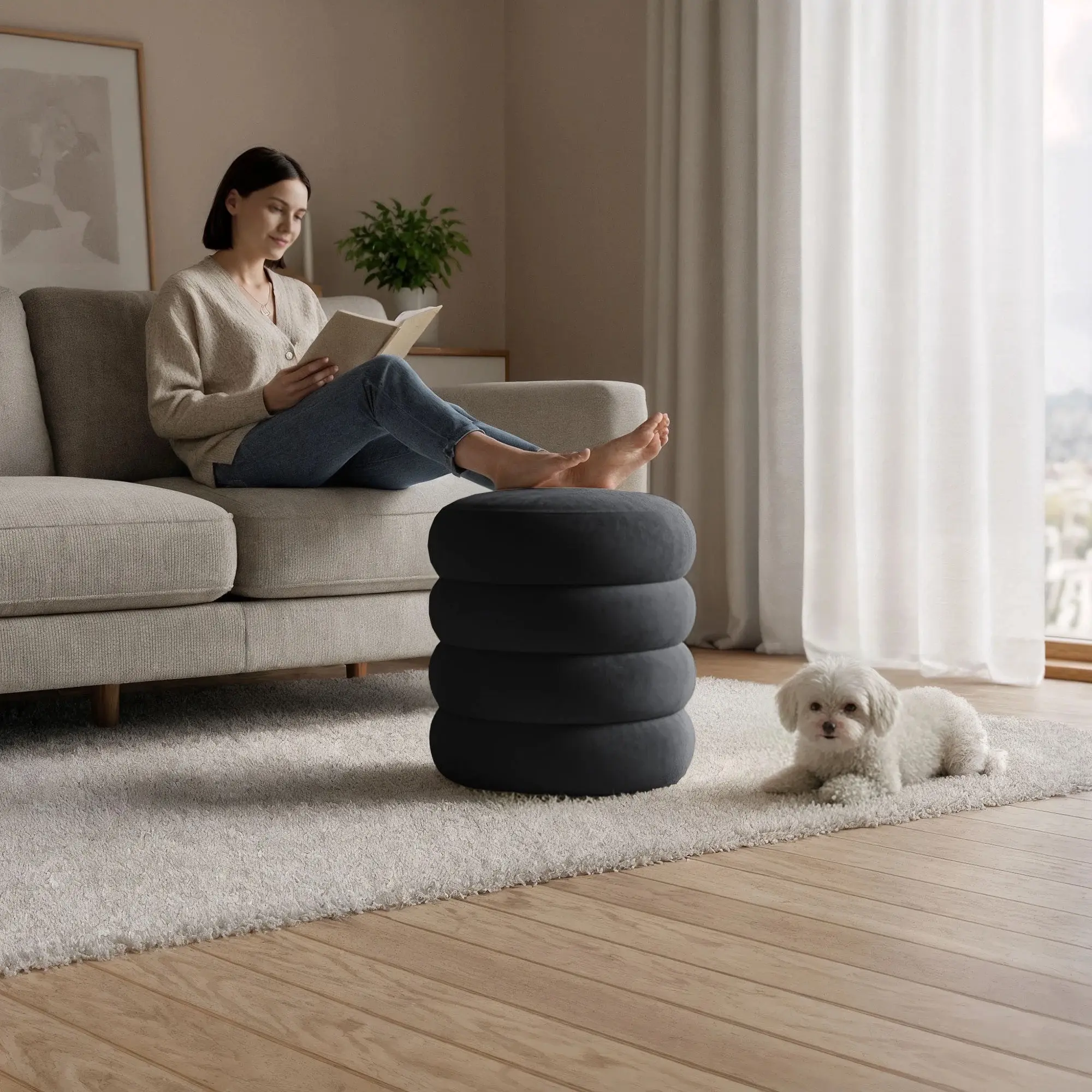 Puf Akord Snuggo 42cm (Black)