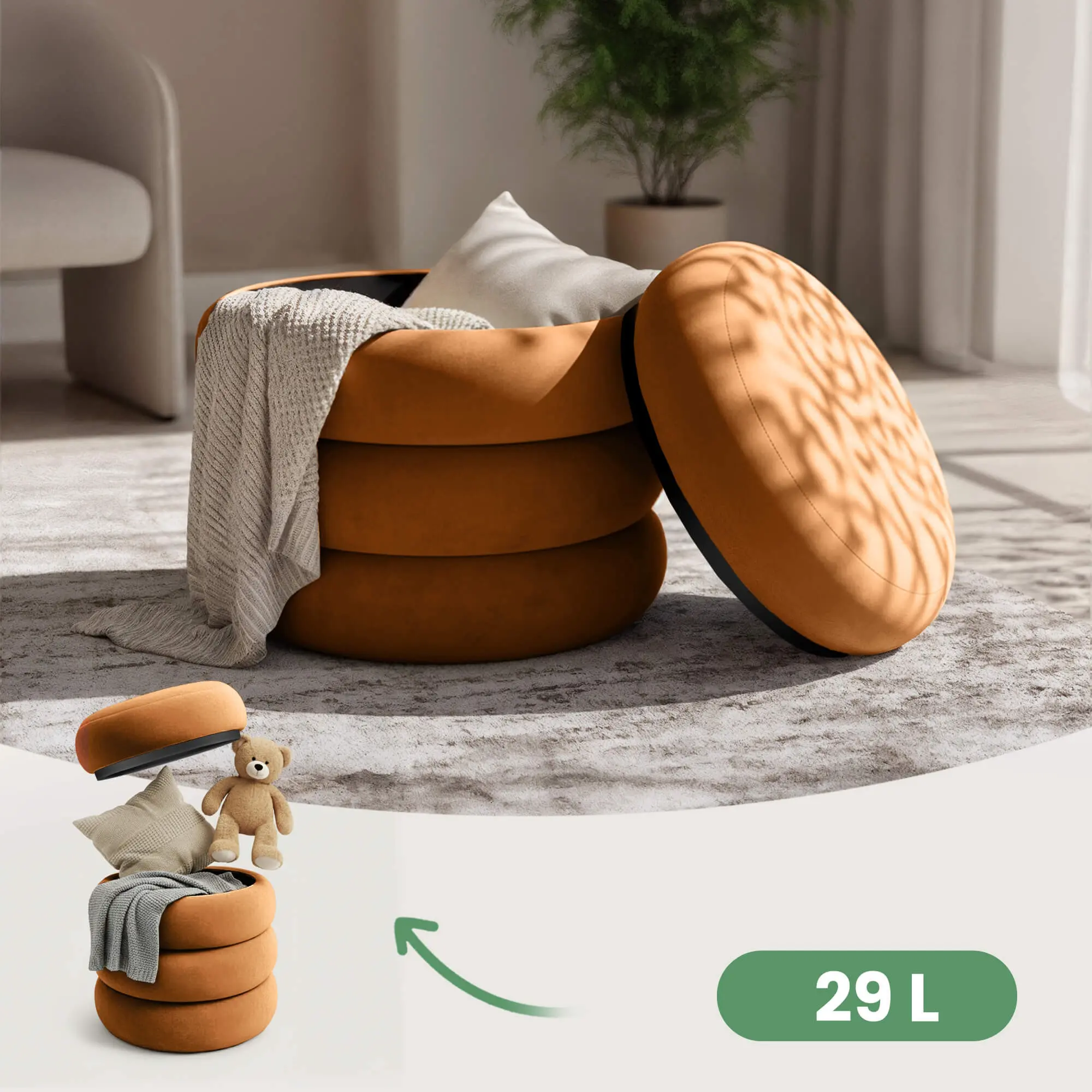 Пуф Akord Snuggo 42см (Copper)