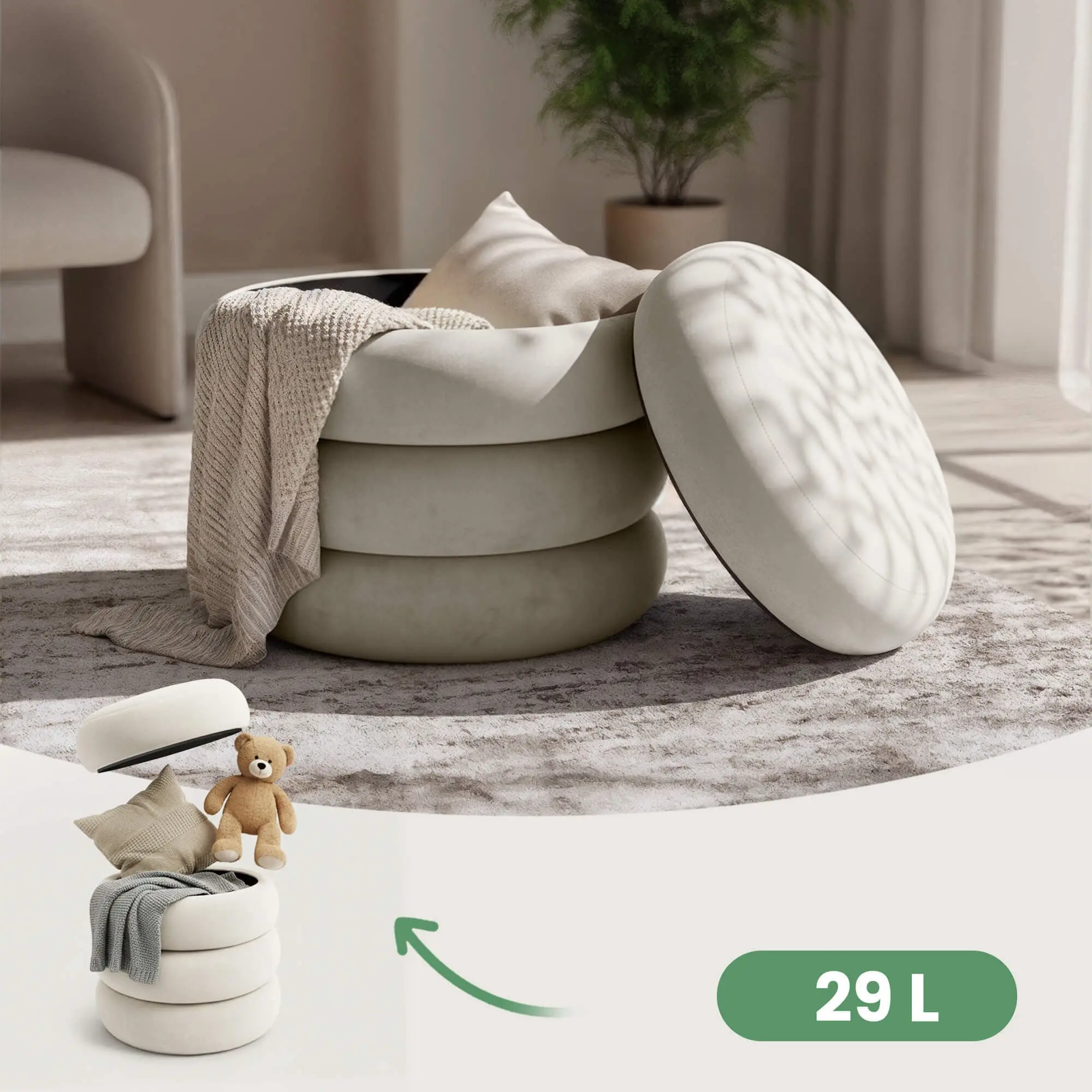 Puf Akord Snuggo 42cm (Cream)