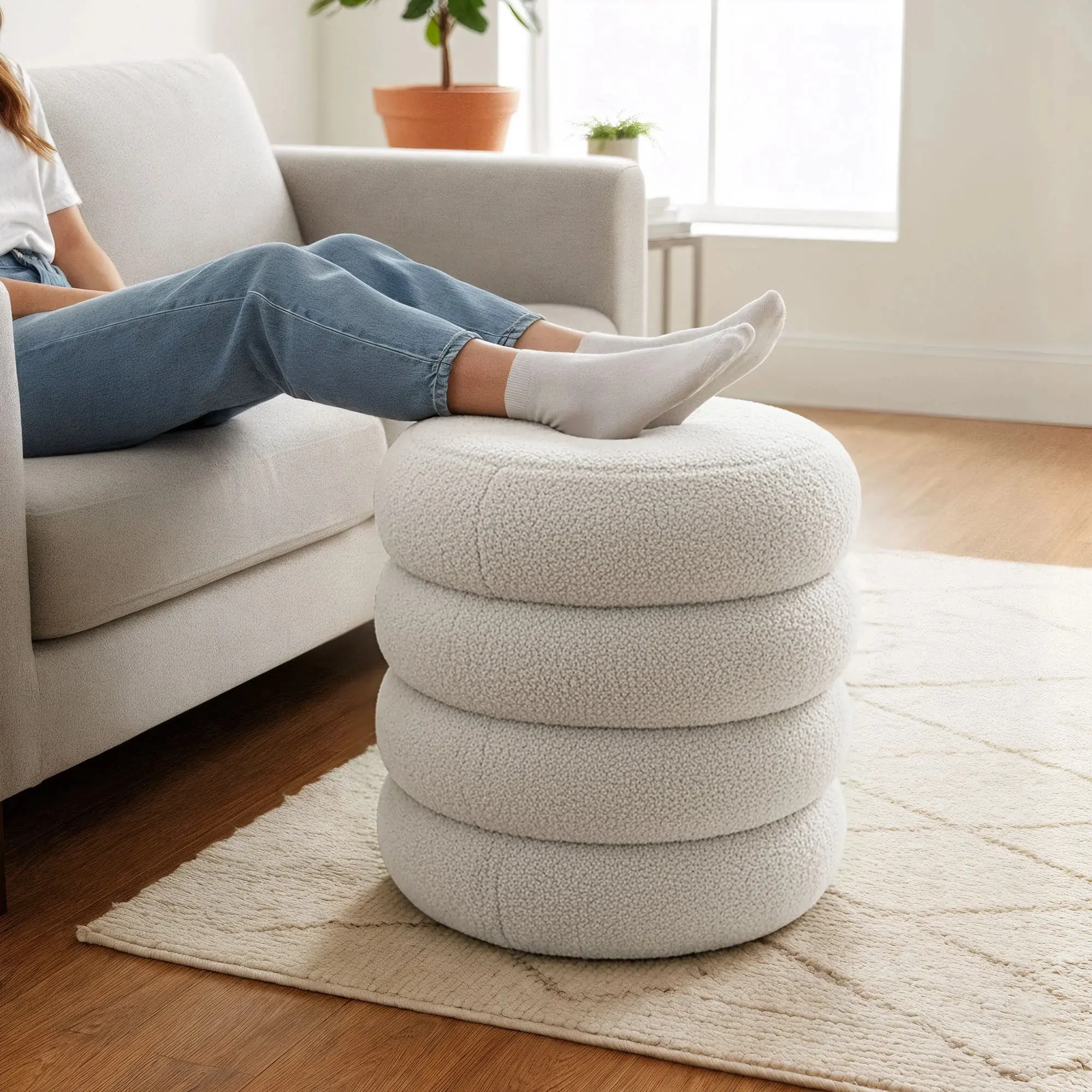 Пуф Akord Snuggo 42см (Misty White)