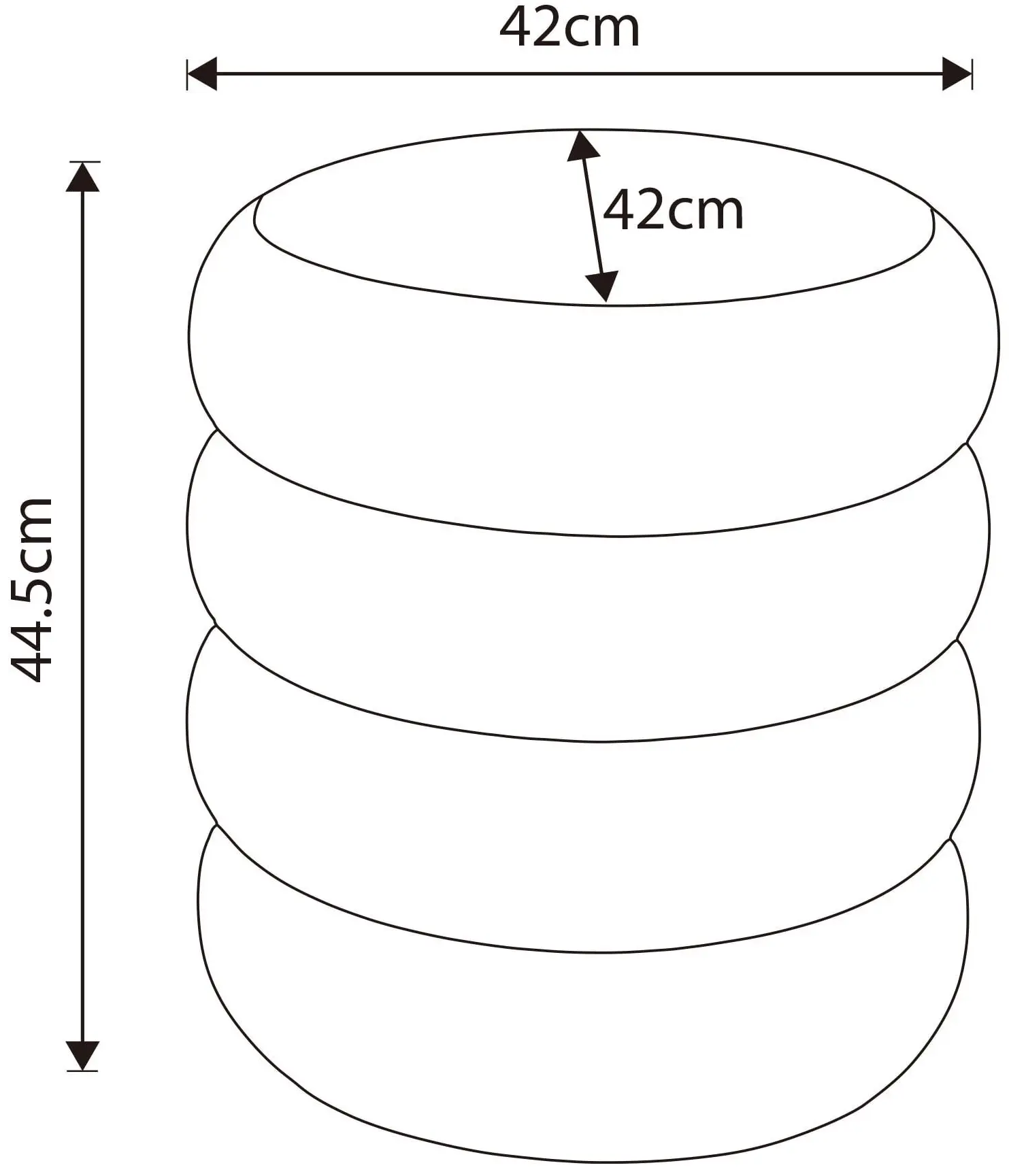 Puf Akord Snuggo 42cm (Mocha)