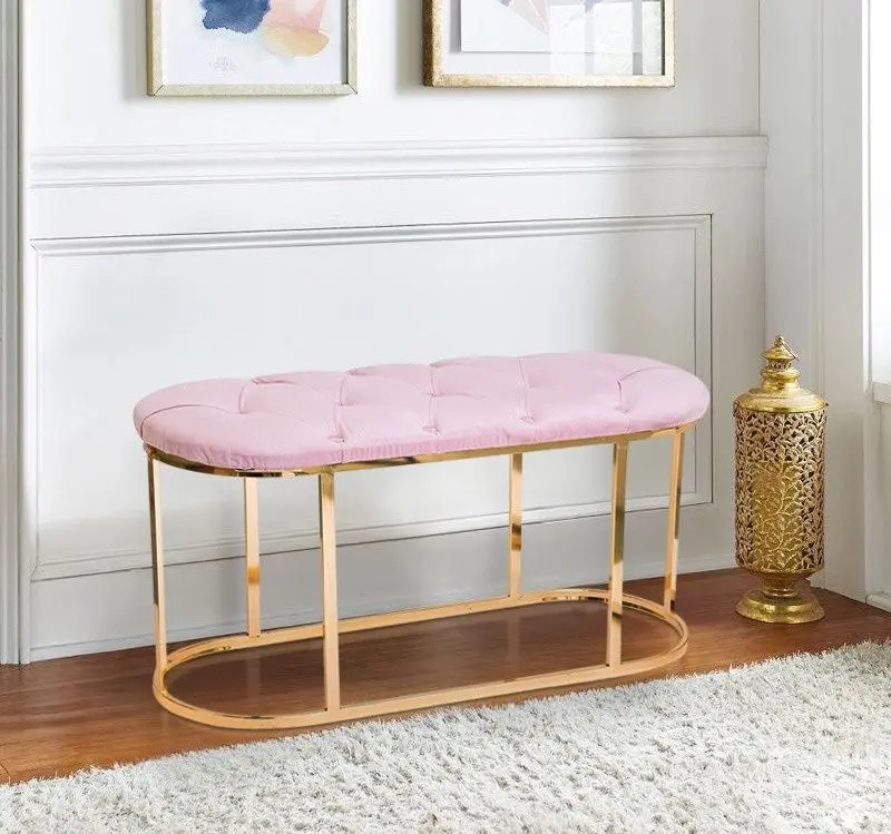 Bancheta Casa Moora Chesterfield 502 (Pink/Gold)