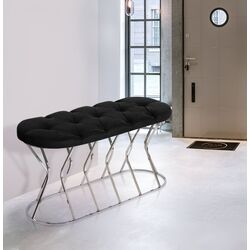 Bancheta Casa Moora Chesterfield 504 (Black/Silver)