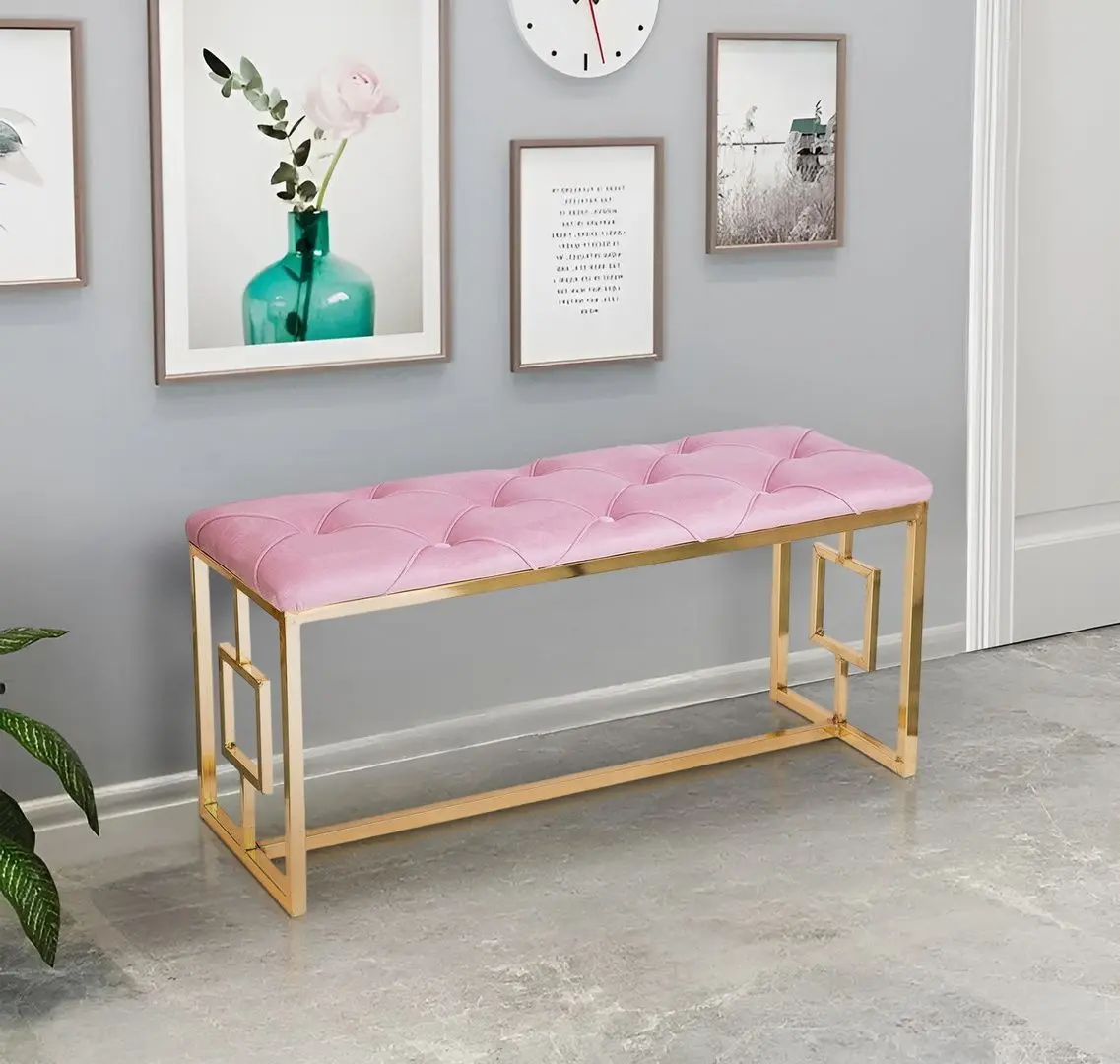 Bancheta Casa Moora Chesterfield 508 (Pink/Gold)