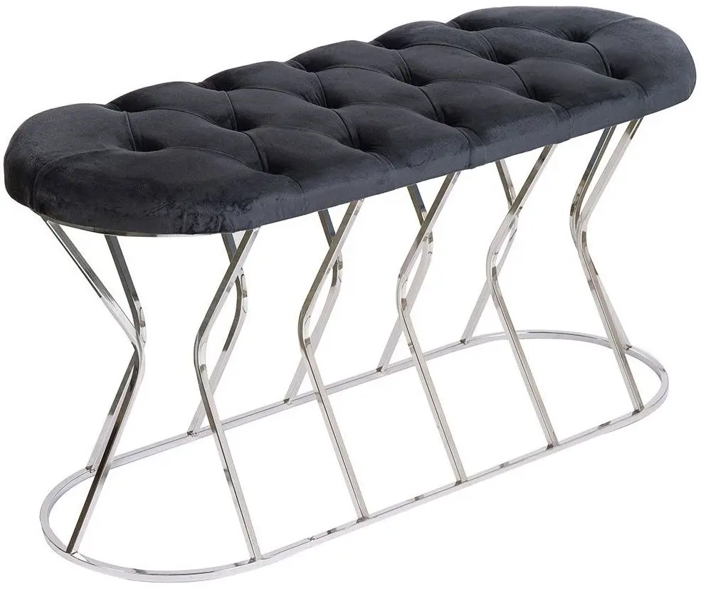 Bancheta Casa Moora Chesterfield 509 (Black/Silver)