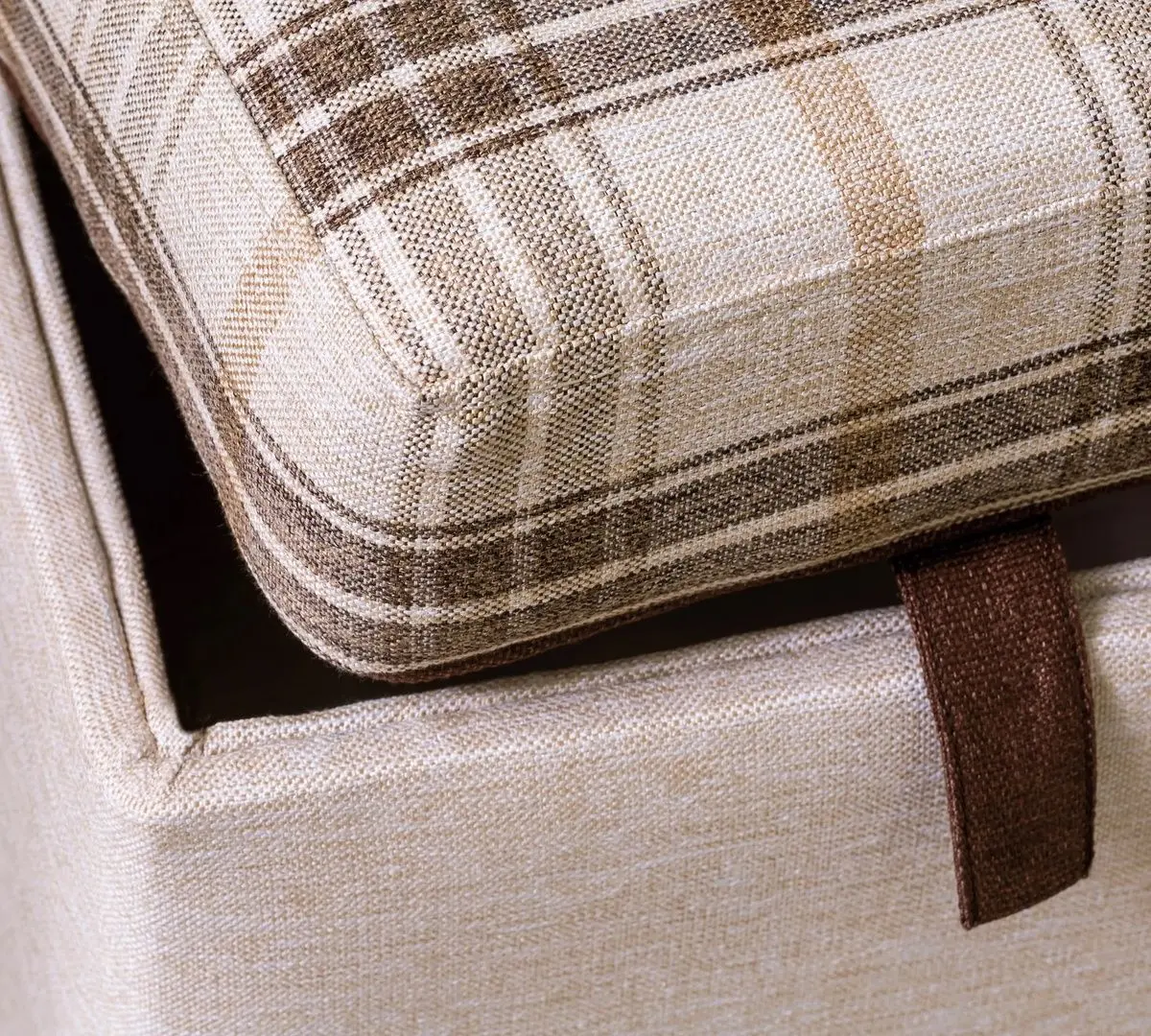 Puf Cilek Ottoman Plaid (Beige/Brown) - 4