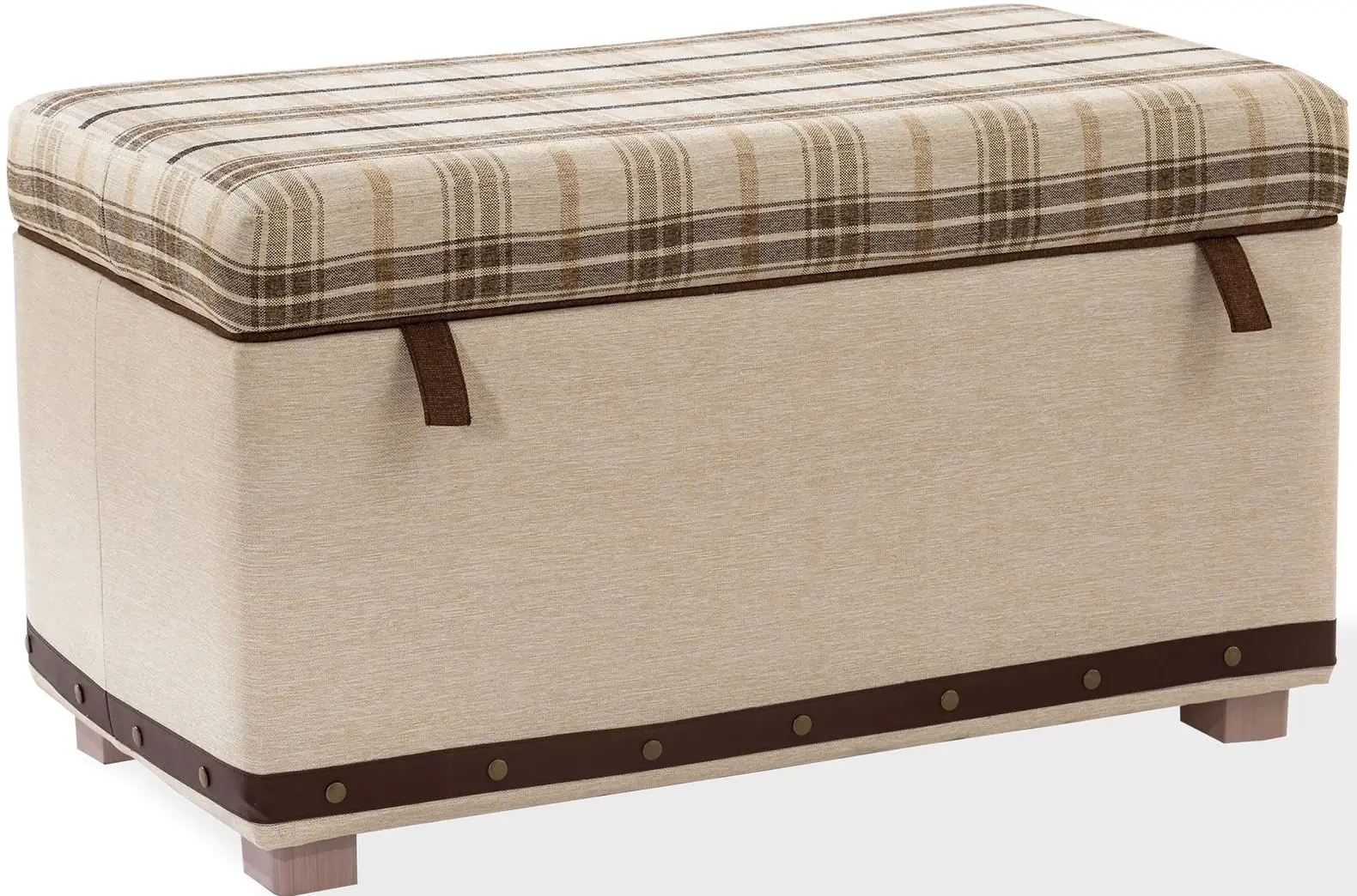 Puf Cilek Ottoman Plaid (Beige/Brown)
