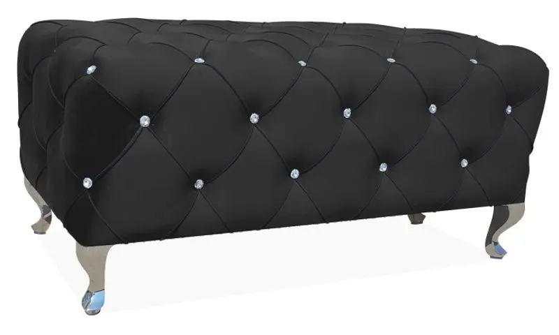 Банкетка Signal Hestia Velvet (Black/Silver)