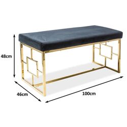 Bancheta Signal Noir Velvet (Black/Gold) Thumb