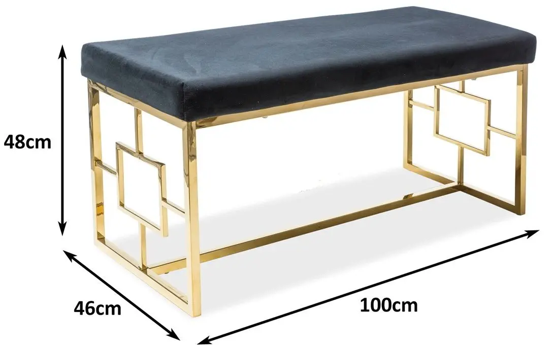 Bancheta Signal Noir Velvet (Black/Gold)