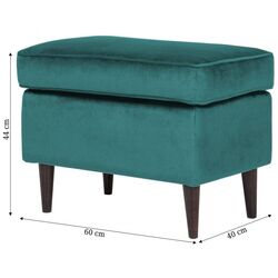 Puf Signal Ron Velvet (Turquoise/Wenge) Thumb