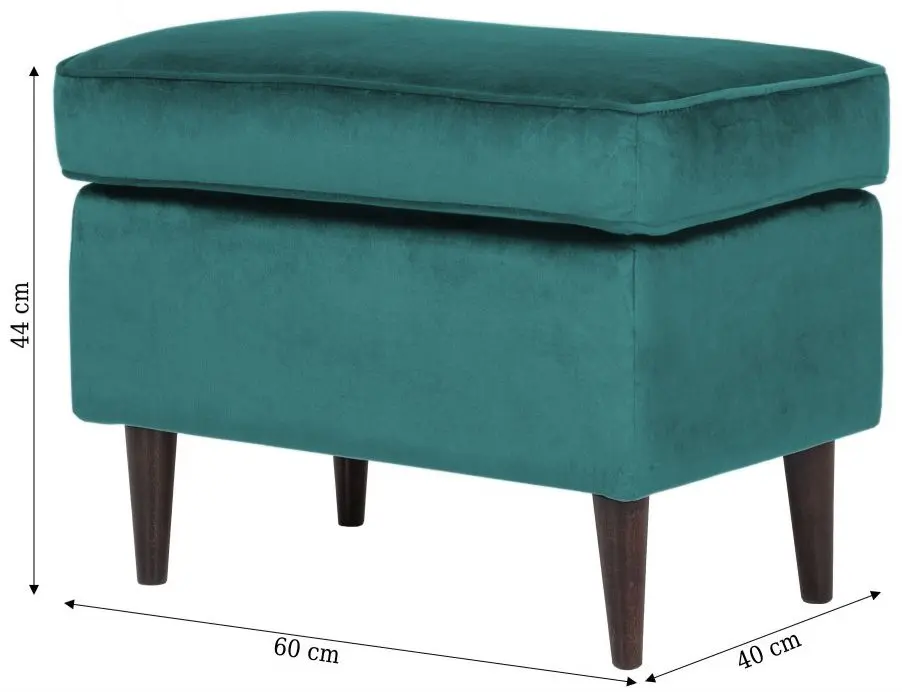 Puf Signal Ron Velvet (Turquoise/Wenge) - 3