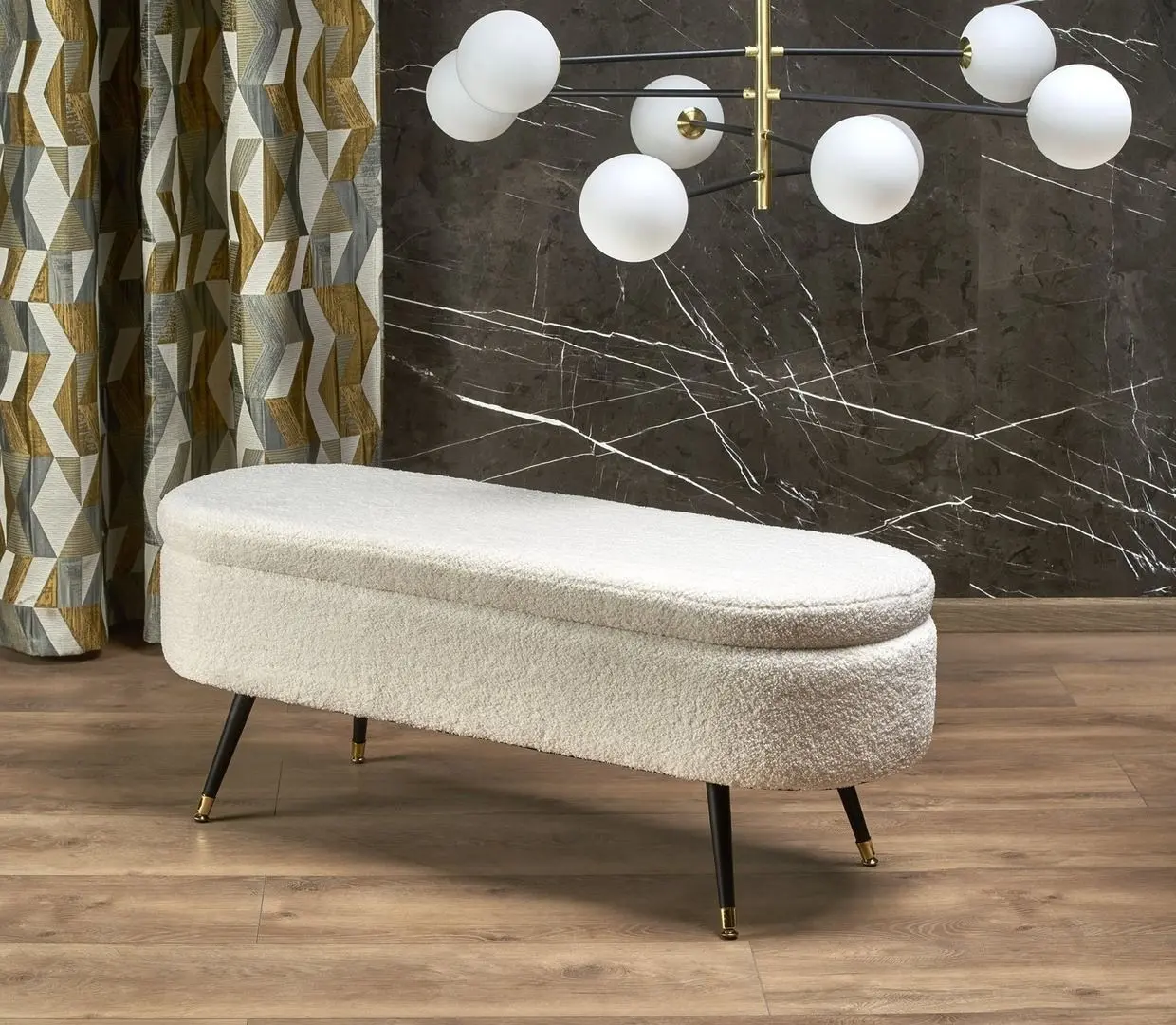 Bancheta Halmar Aveiro (Cream/Black)